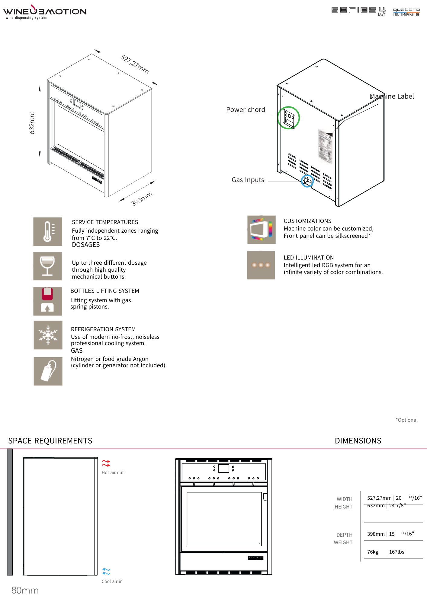Wineemotion - QUATTRO EASY Vínskápur