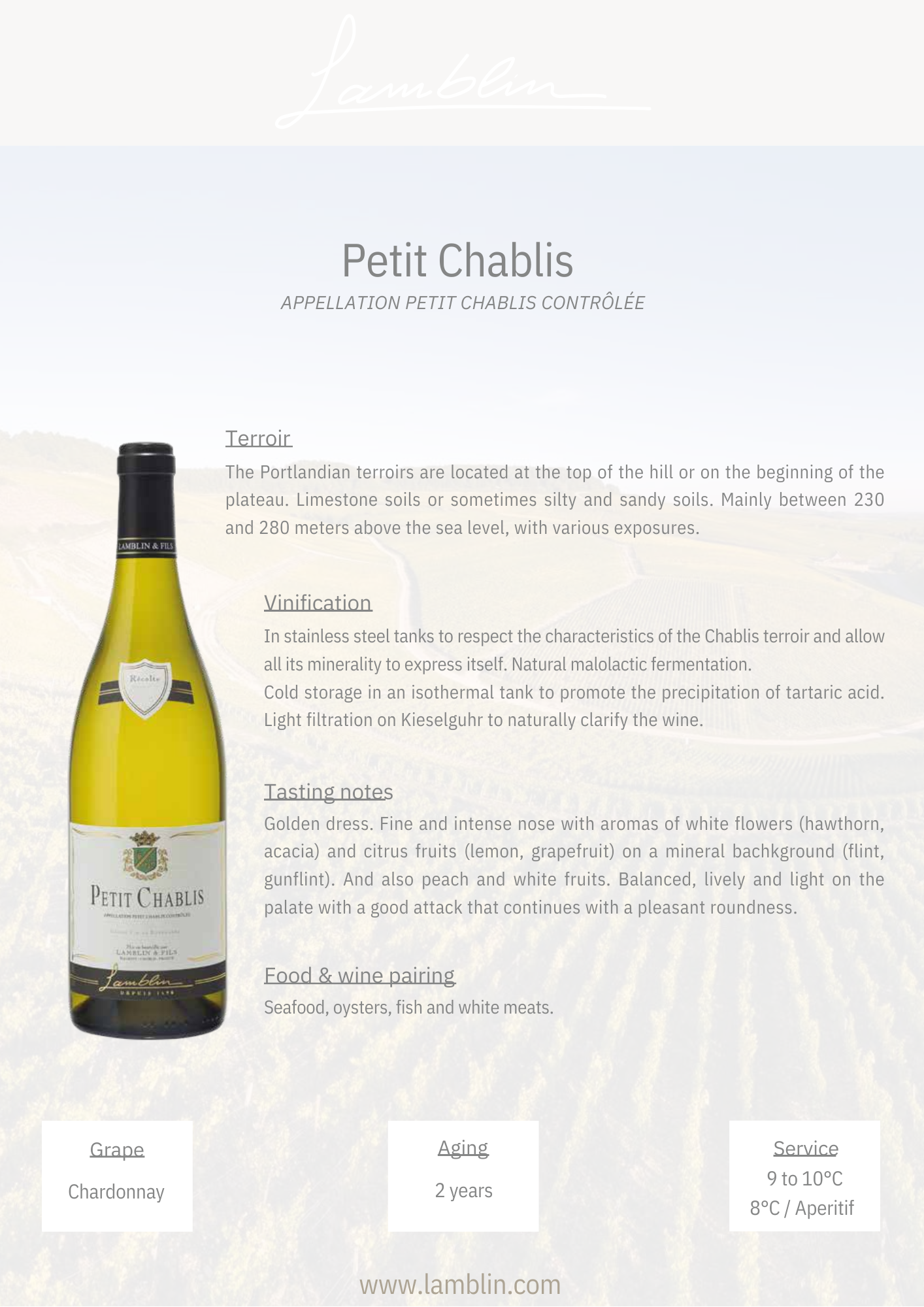 Lamblin Petit Chablis 2022