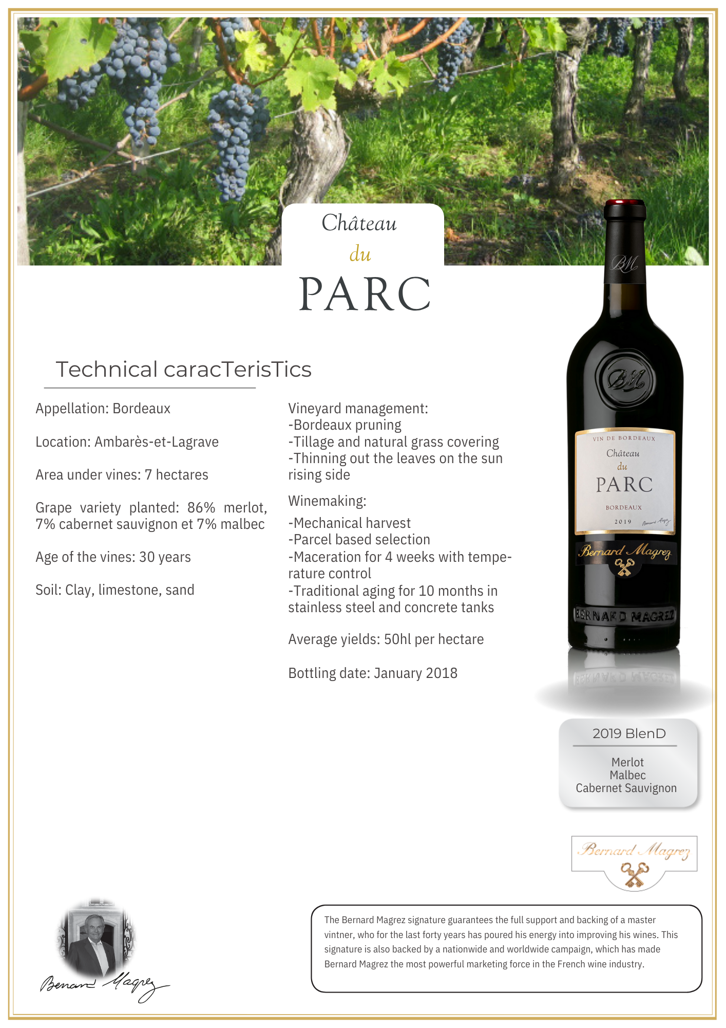 Bernard Magrez Chateau du Parc Bordeaux 2019