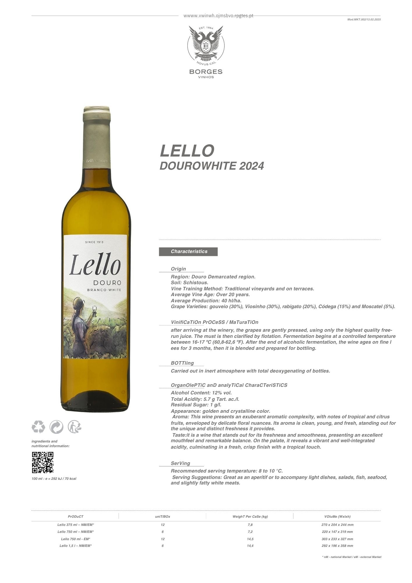 LELLO DOURO WHITE (2024) Hálf flaska