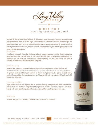 Scheid Long Valley Ranch Pinot Noir 2020