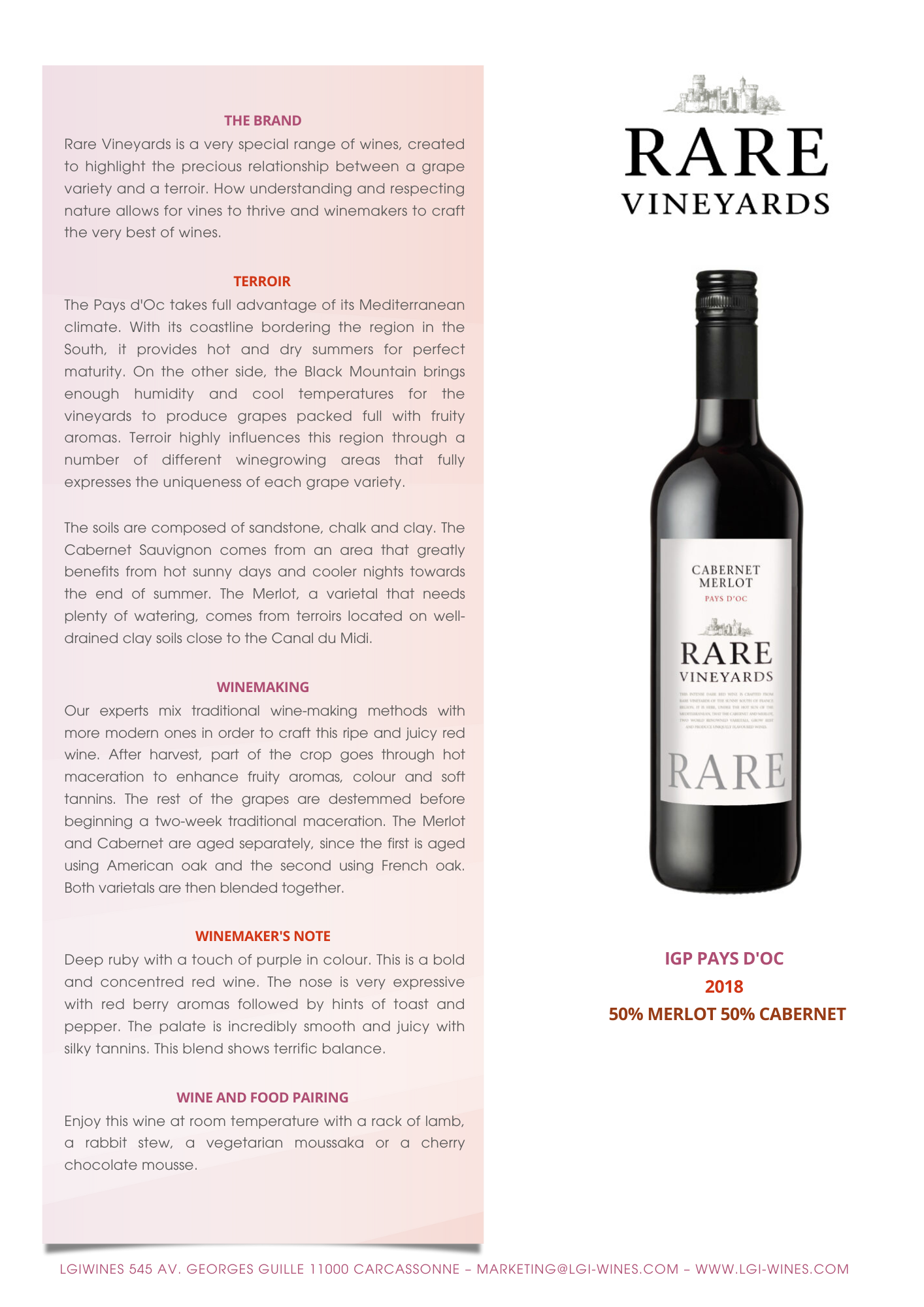 Rare Vineyards Cabernet Merlot 2018