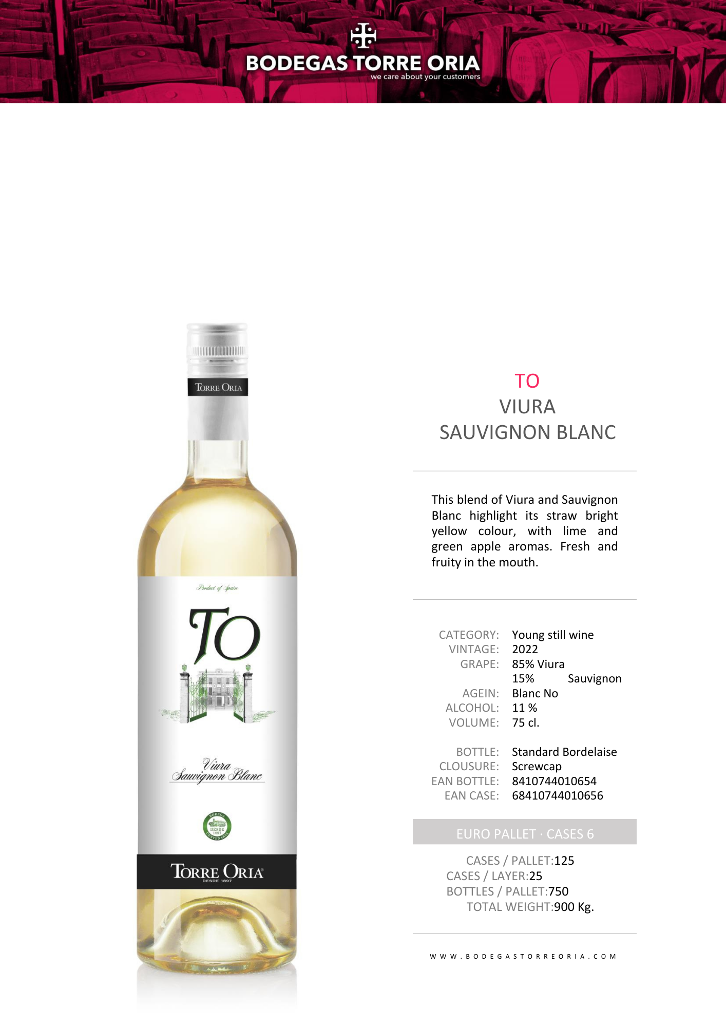 Torre Oria Viura Sauvignon Blanc 2022