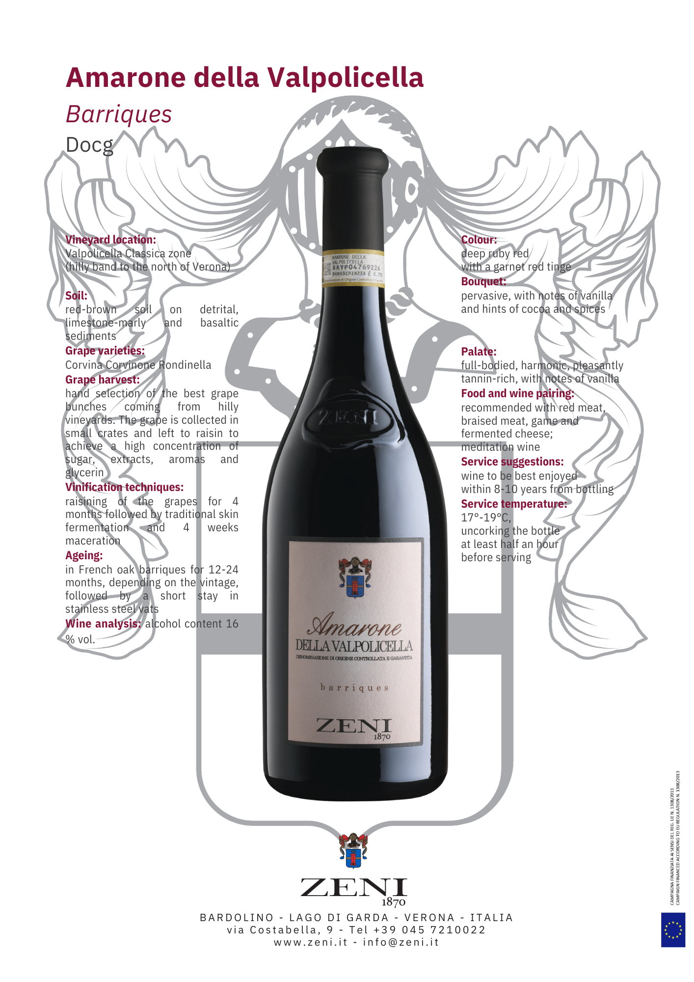 Zeni Amarone Della Valpolicella Classico Barriques 2017