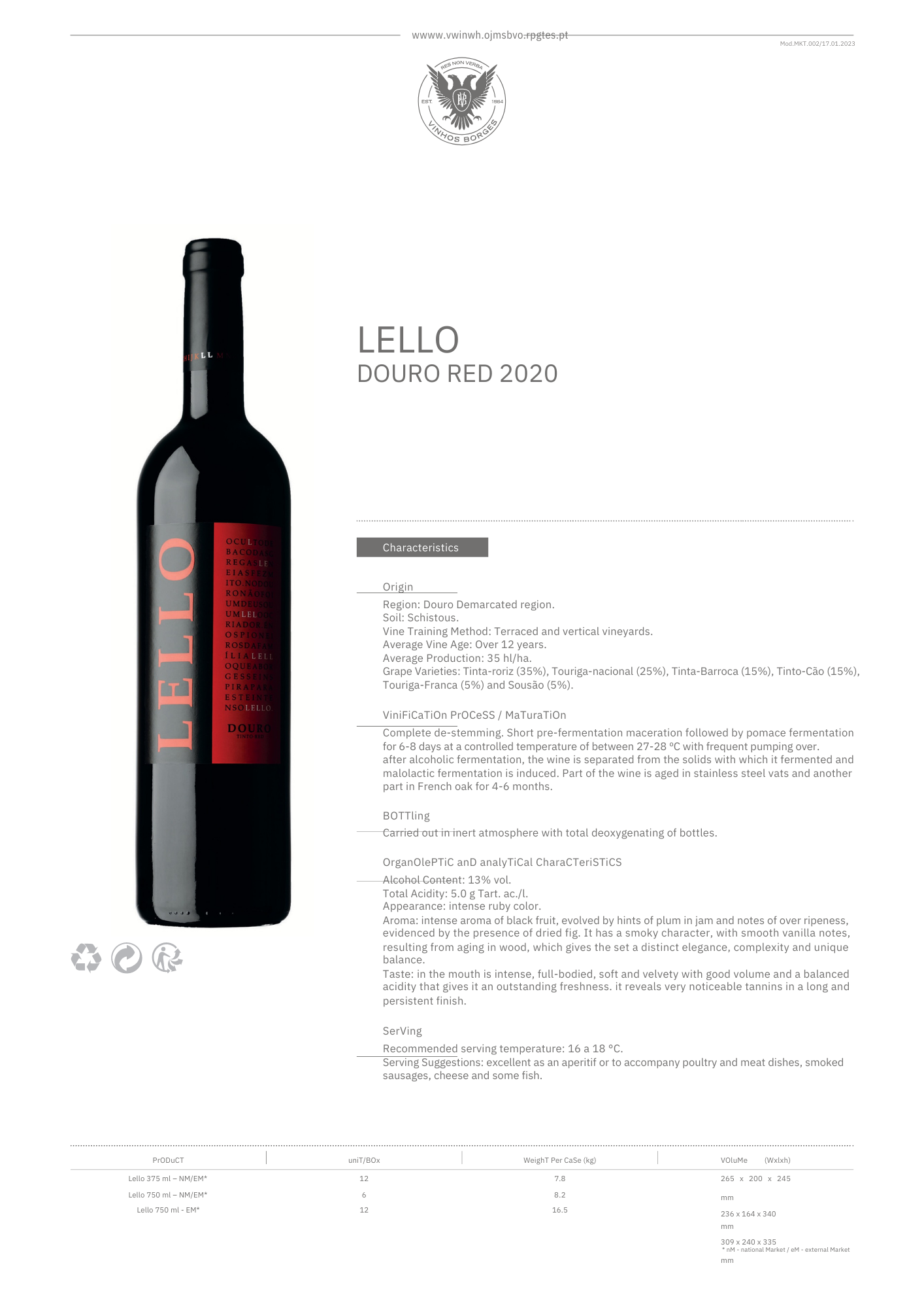 LELLO DOURO RED 2020