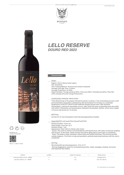 Borges LELLO RESERVE RED 2023