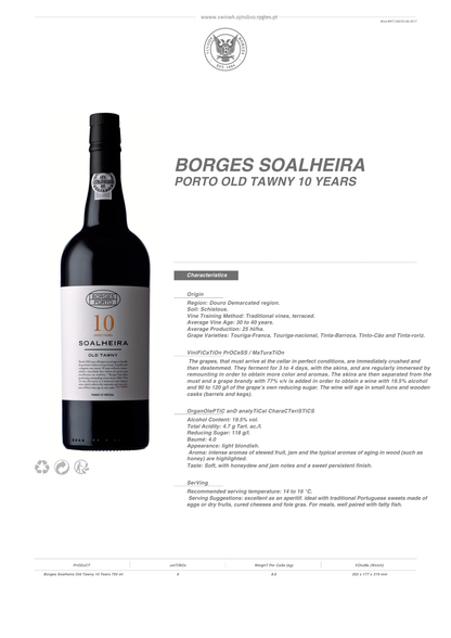 BORGES SOALHEIRA PORTO OLD TAWNY 10 YEARS