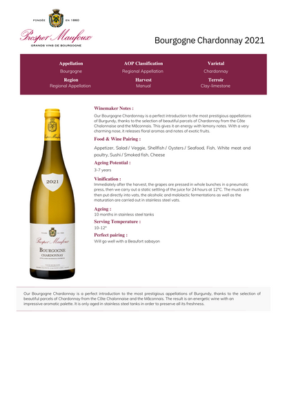 Prosper Maufoux Bourgogne Chardonnay 2022